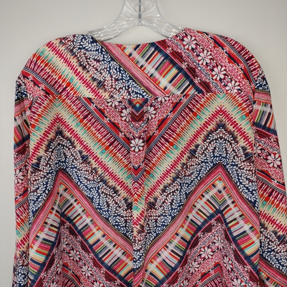 NWOT Antonio Melani V Cut Multicolor Hi-Lo Tunic Top/Dress Sz. 14 - Picture 4 of 9